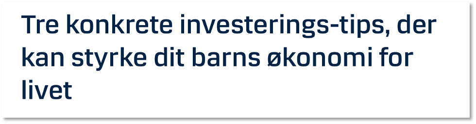 Bankeksempel features og benefits